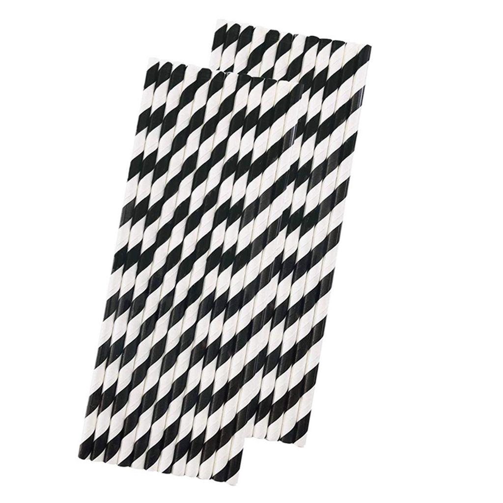 Colorful Stripe Pattern Drinking Accessories Paper Drinking Straws Disposable Straws Party Supplies