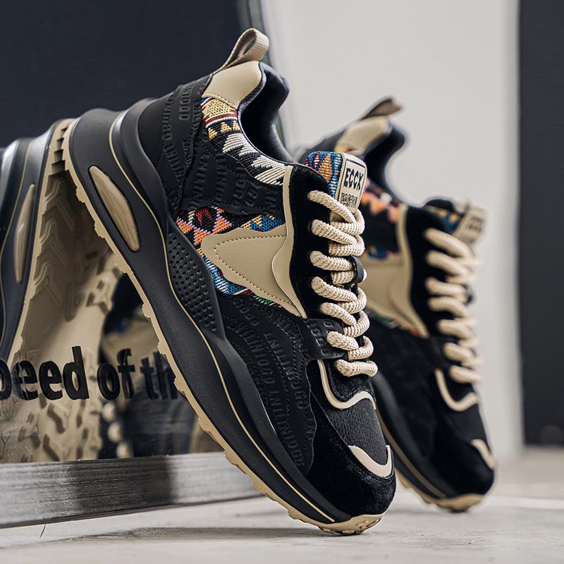 Мужская обувь весна новая толстая подошва увеличивающая рост кроссовки для папы нескользящие и износостойкие спортивные кеды мужская модная повседневная трендовая обувь
