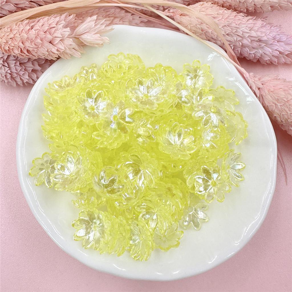 100pcs 9.5mm Fashion Acrylic Flower Beads For Bracelet Necklace Making DIY Jewelry Accessories