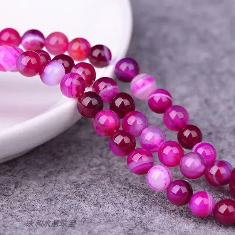 Натуральный красный полосатый агат, свободные бусины, драгоценный камень, гладкая круглая бусина для изготовления ювелирных изделий