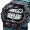 Casio Спортивные цифровые часы с функцией памяти на 60 кругов, модель Overseas, черный x сине-зеленый [Casio] мужские WS-1400H-3AV [Товар]
