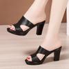 Summer Heeled Slippers Ladies Shoes for Women Sandals Peep Toe Outside Women's Rubber Slipper Female Platform Sandal