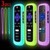 1/2/3 Piece Set of Luminous Silicone Case Remote Control with Rope Suitable for TCL Hisense Roku TV Remote Control