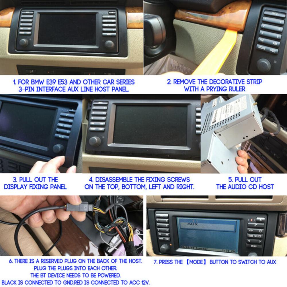 12 В автомобильный аудиокабель HIFI-адаптер - Bluetooth 5.0 + микрофон для BMW E54 E39 E46 E38 E53 - автомобильный комплект Bluetooth