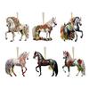 6Pcs Horse Christmas Ornament for Tree 2D Acrylic Hanging Decor Gift for Horse Lovers Elegant Holiday Keepsake Decoration