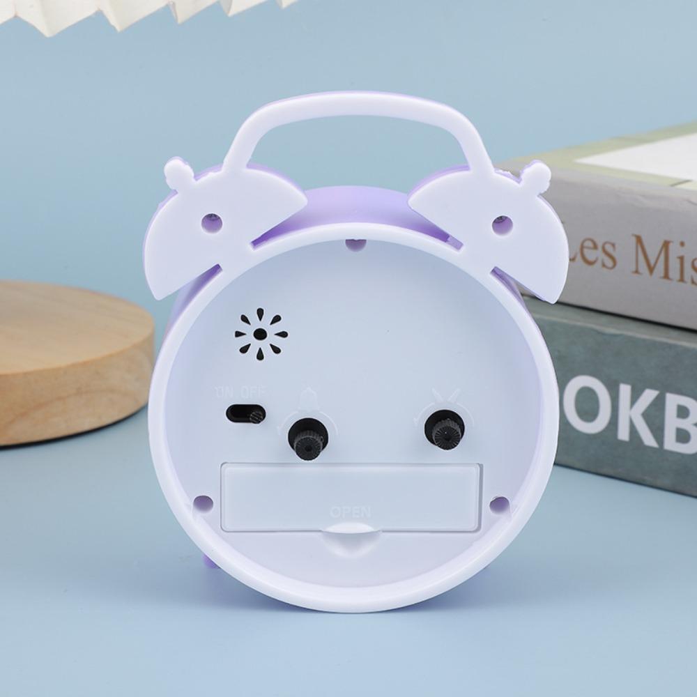 Double Bell Cartoon Alarm Plastic Bedside Clock Creative Small Alarm Clock Student