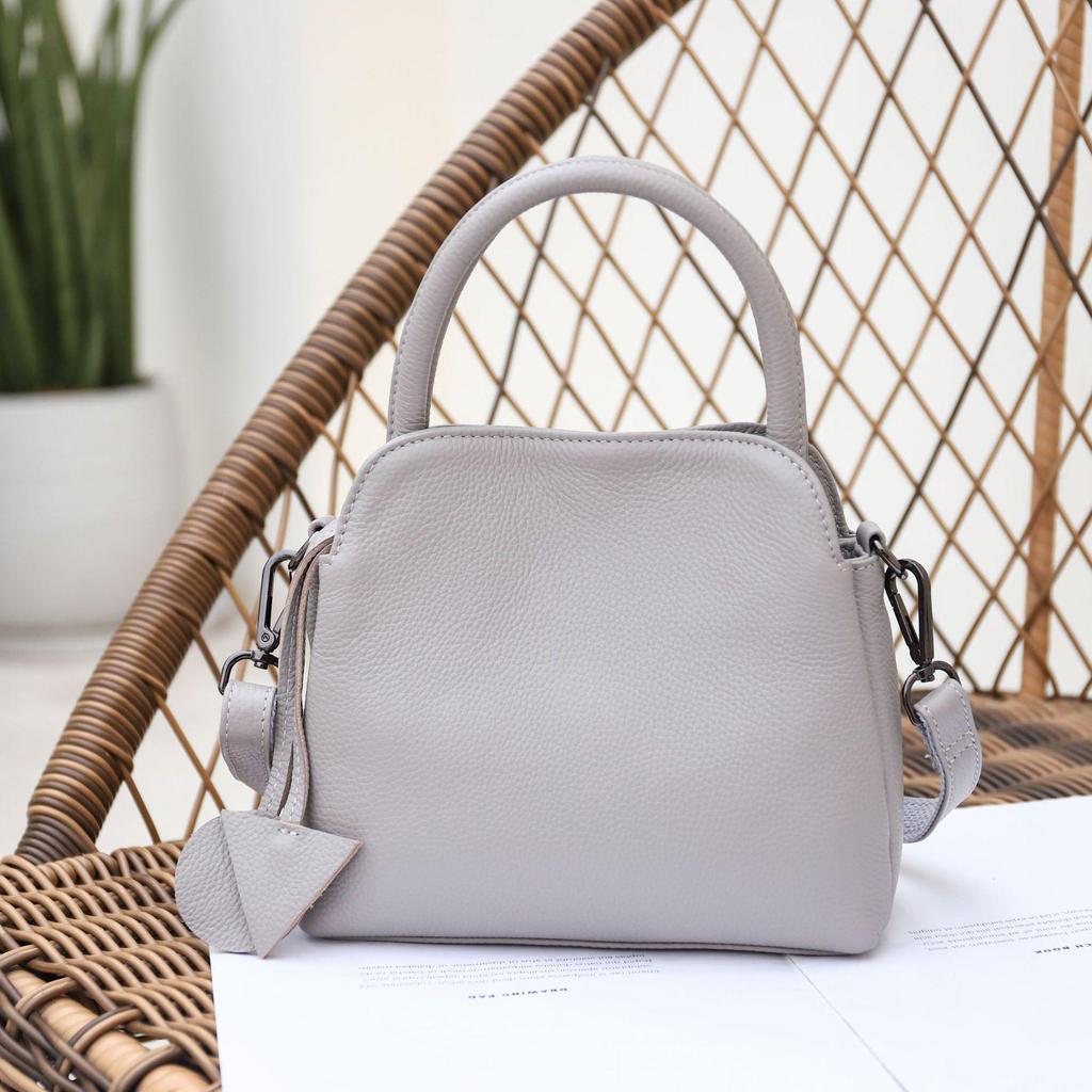 Genuine Leather Women's Top-Handle Shoulder Bag - Elegant European & American Style 2025