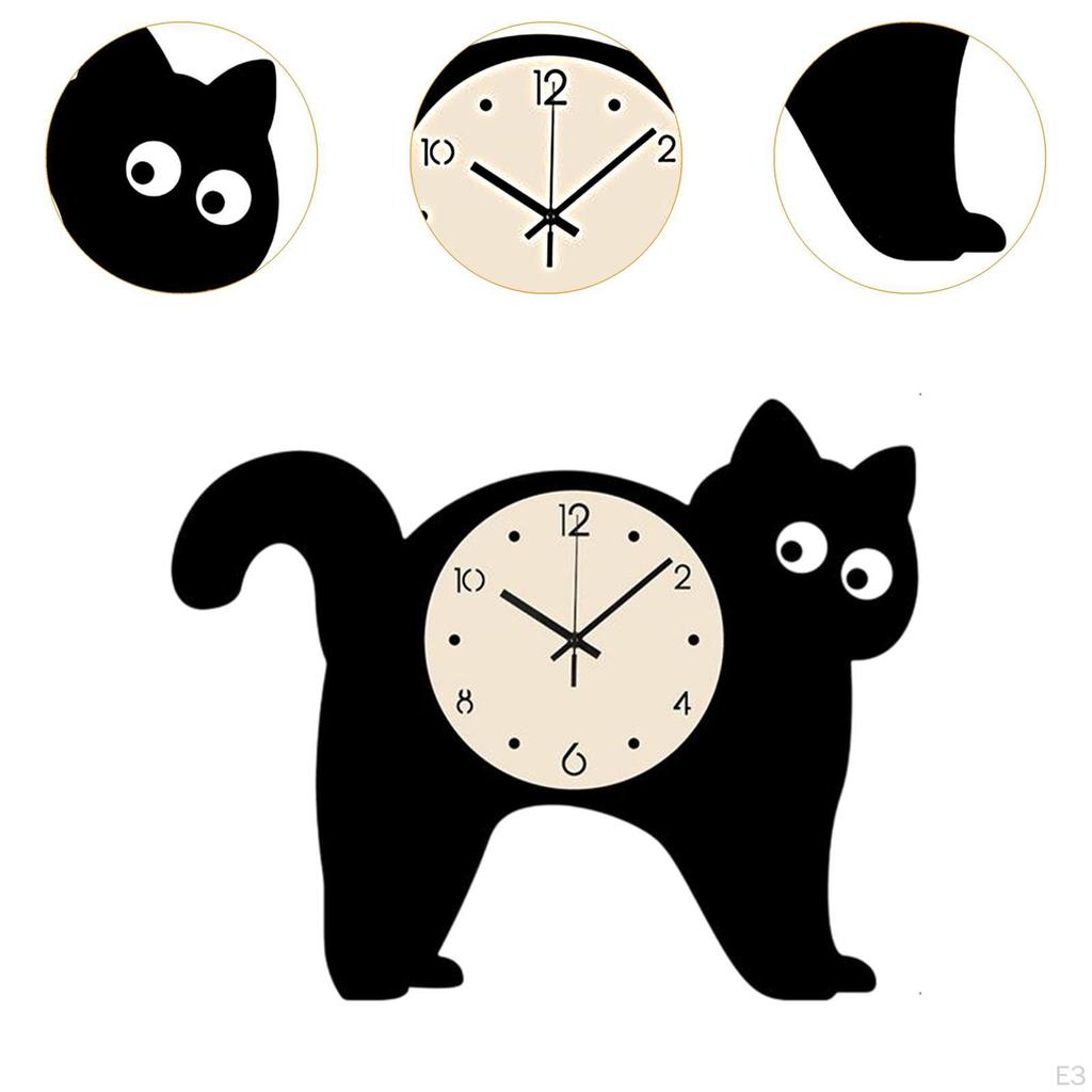 Настенные часы с изображением животных, кошка, акриловые, подвесные для ванной комнаты