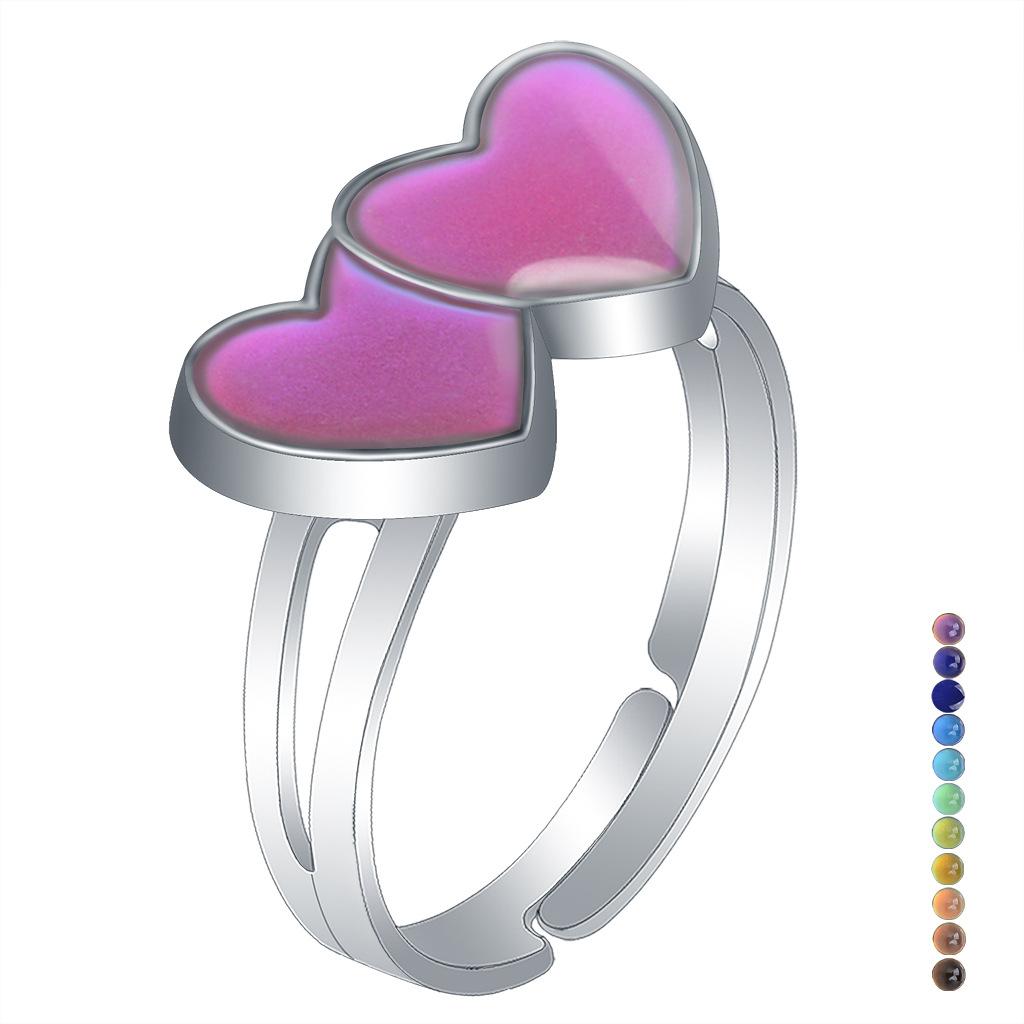 1Pcs Fashion Ring Simple Children's Princess Cartoon Cute Animal Temperature Change Ring