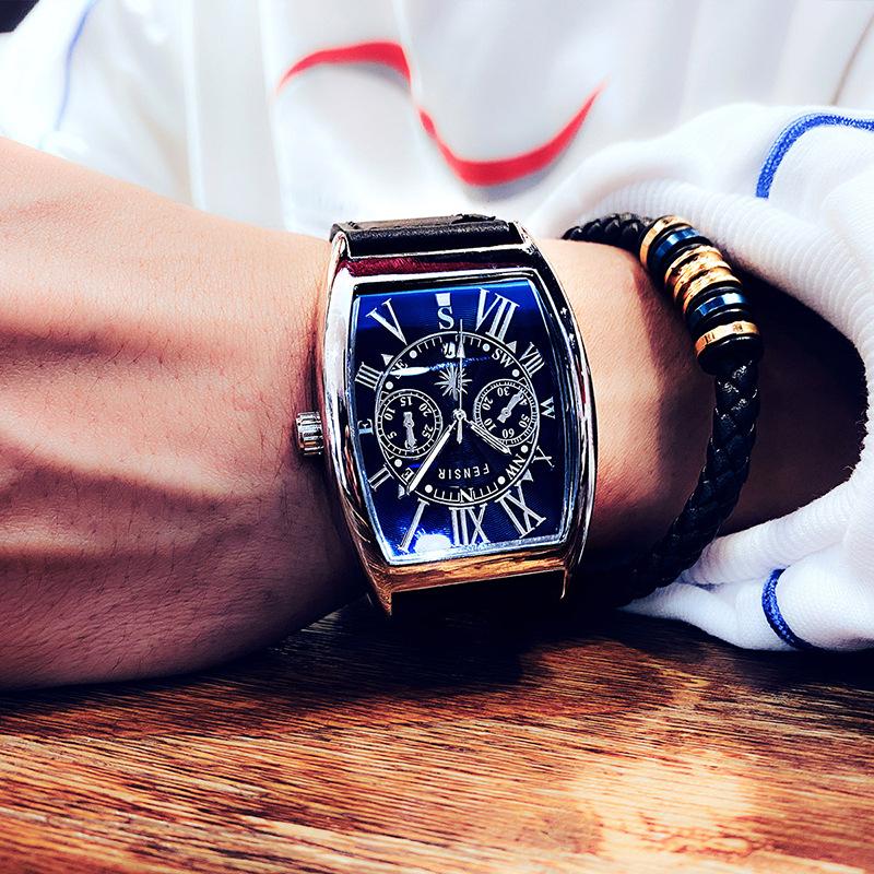 UTHAI CQ326 Мужские часы в форме винной бочки, календарь, водонепроницаемые парные кварцевые часы, лучший выбор для подарка