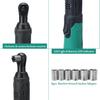 3/8"  Cordless Electric Wrench Ratchet 42V Rechargeable Scaffolding 100Nm Right Angle Wrench Tool + 2 Battery Charger
