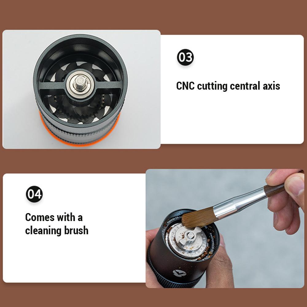 Ручная кофемолка из нержавеющей стали, кофемолка с коническими жерновами и складной ручкой для кемпинга