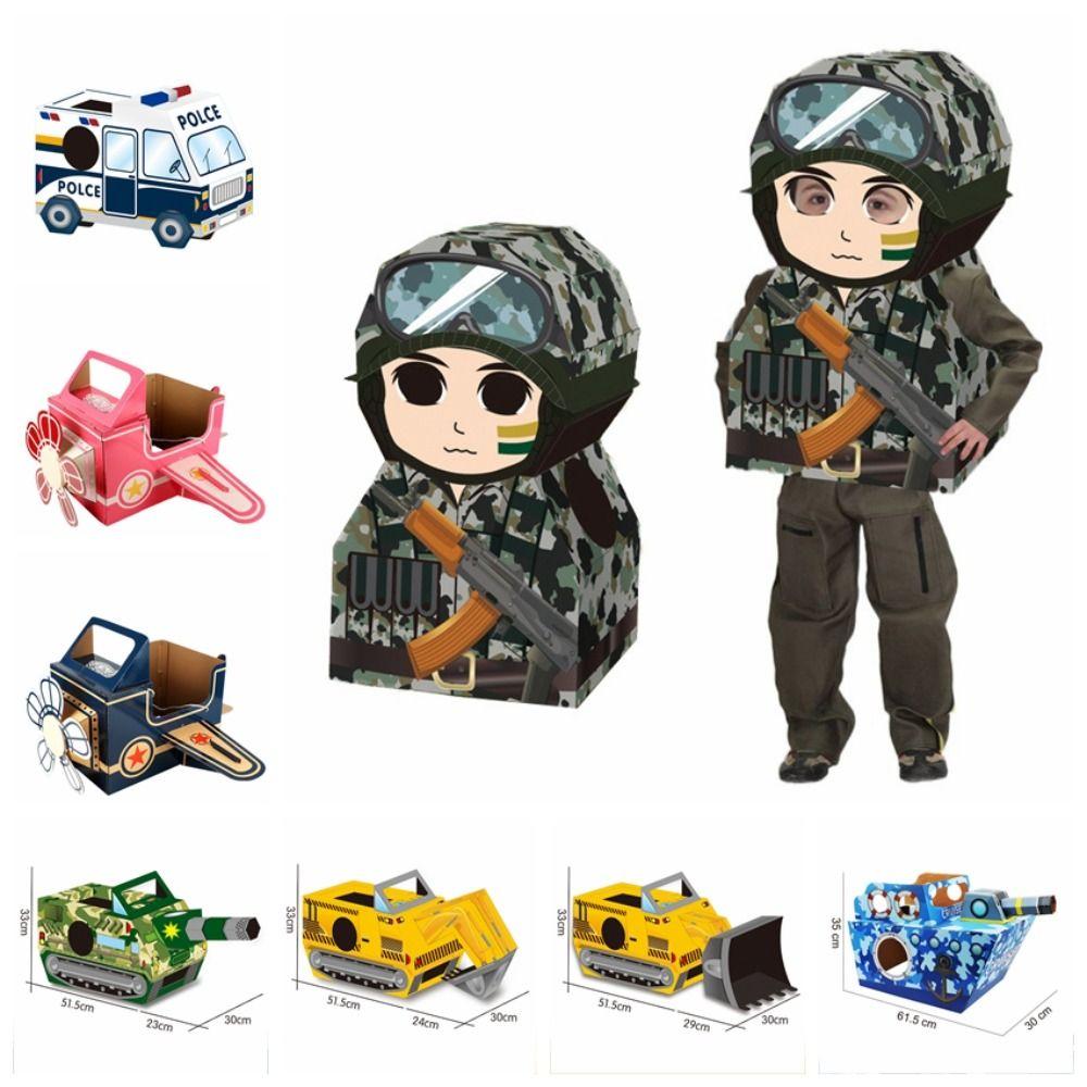 Engine Car Dinosaur Cardboard Box Car Dinosaur Paper House Performance Props