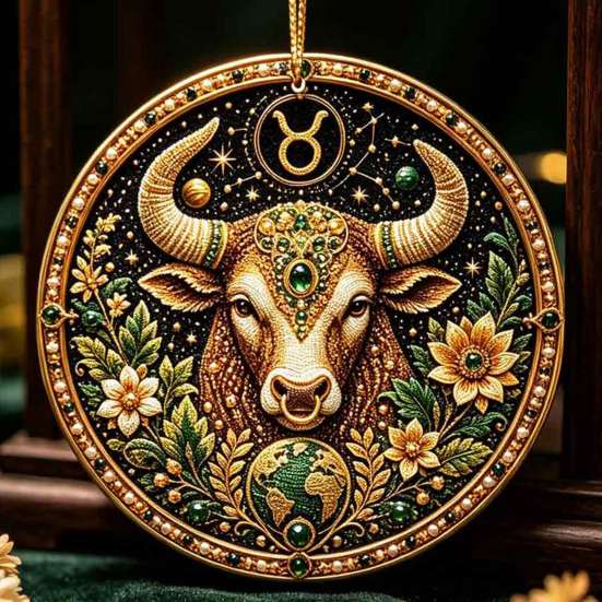 Декор со знаком зодиака, 2D плоская жемчужная живопись, ornament, двусторонний тематический подвесной драгоценный камень, домашний ornament, искусство, поделки, узор из страз и бусин, акрил