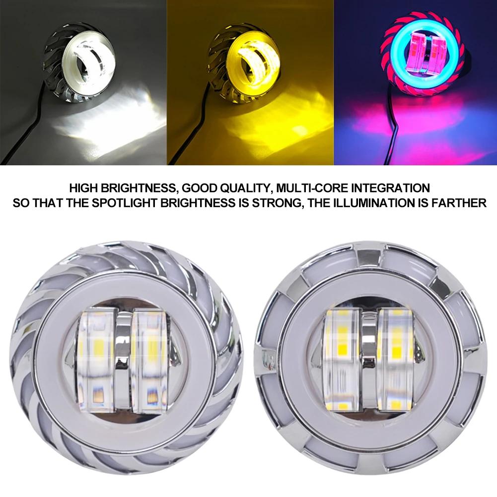 Автомобиль, мотоцикл, 8000LM, светодиодные фары «ангельские глазки дьявола», фары, линзы проектора, дальний/ближний свет, стробоскоп, DRL, двойная лампа Halo