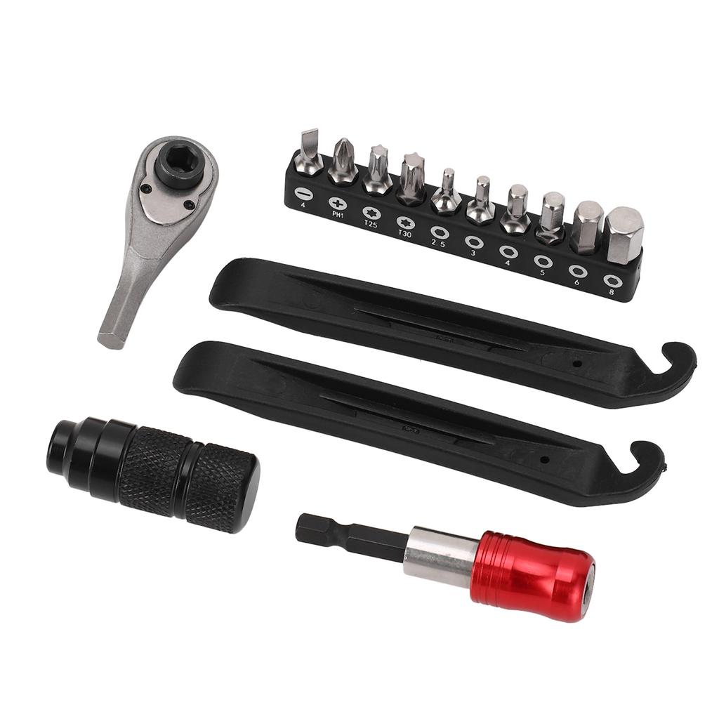 Bike Ratchet Socket Wrench Set Rustproof Metal 2 Way Adjustment Ratchet Wrench Repair Tool Kit with