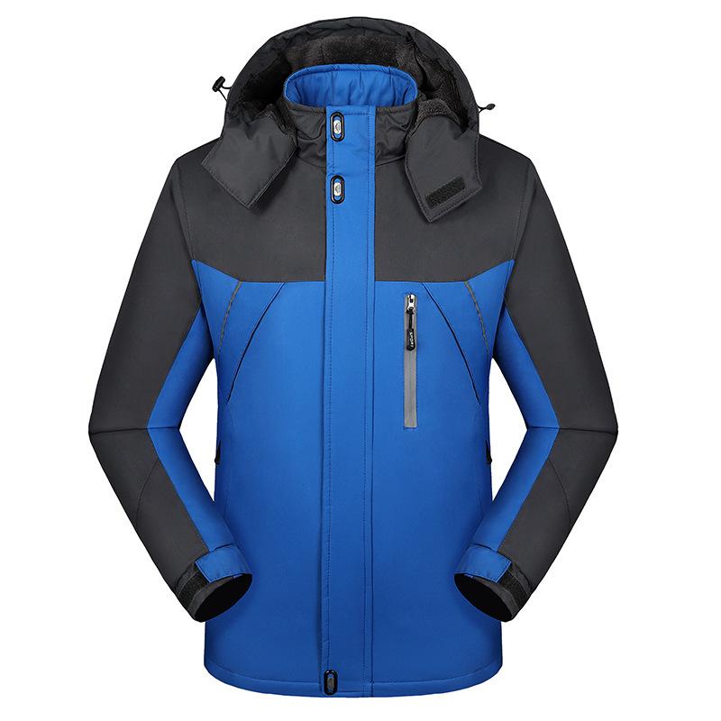 Men's Autumn and Winter New Thickened Three-in-one Jacket Windproof and Water-proof Color Matching Jacket Men