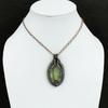 Moss Prehnite Pendant Copper Wire Wrapped Pendant Gemstone Pendant Moss Prehnite Copper Jewelry For Gift Handmade Pendant Wire Wrap Jewelry