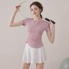 Yoga clothes women's 1011 new summer short-sleeved running thin sports top Pilates training fitness clothes set