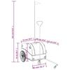 VidaXL Bicycle Trailer Black and Orange 30 Kg Iron 94138