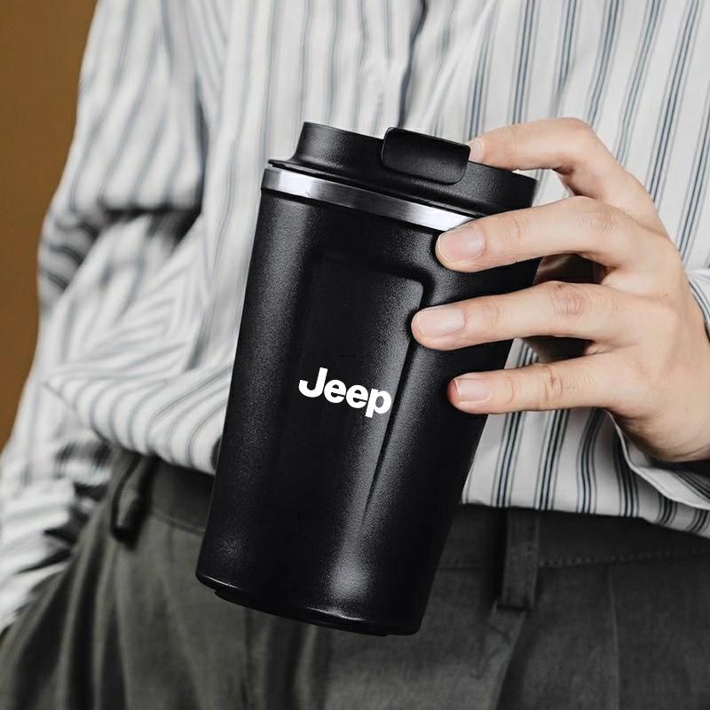 Для Jeep 380 мл Автомобильная Кофейная Кружка из Нержавеющей Стали Термокружка Аксессуары Для Jeep Grand Cherokee Wrangler JK Gladiator Compass R