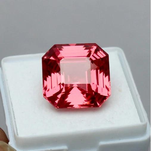 Natural Sapphire Loose Gemstone 27.8 ct Square Cut Padparadscha September Birthday Birthstone
