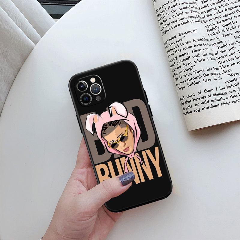 Чехол-обложка премиум-класса Bad Bunny для iPhone 16 15 14 13 Pro Max Plus Mini
