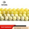 Круглые бусины из лимонного жадеита для изготовления украшений своими руками - Лимонно-желтые драгоценные камни, Аксессуары для бисероплетения, Полуфабрикаты