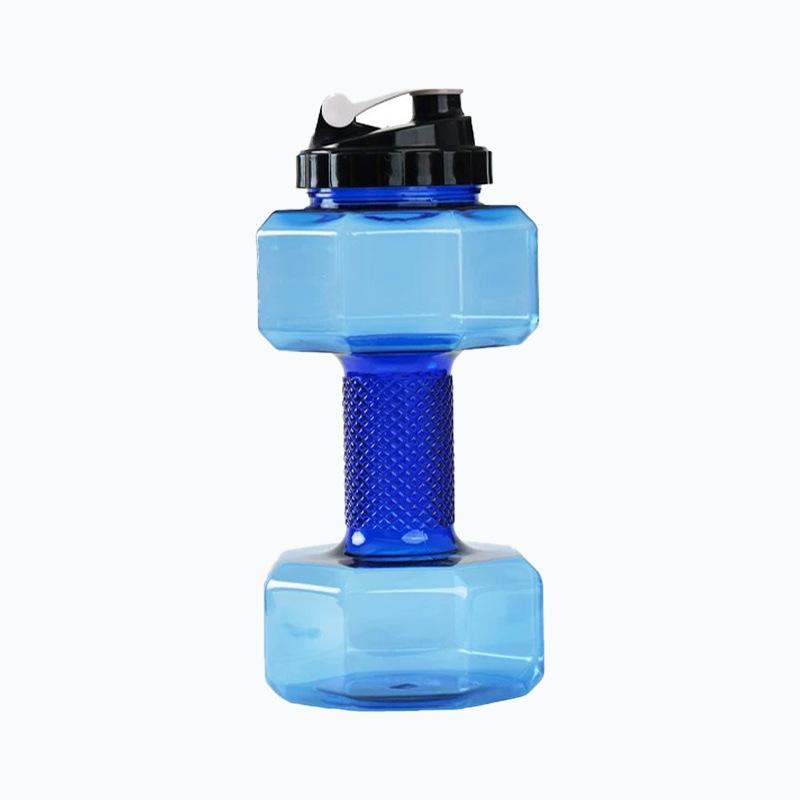 Fitness Dumbbell Shaped Water Bottle, Fillable Plastic Weight Training Dumbbell Cup, Large Capacity Outdoor Sports Drinking Flask