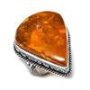 Кольцо ручной работы из стерлингового серебра 925 пробы с натуральным балтийским янтарем, размер 10 B8P20
