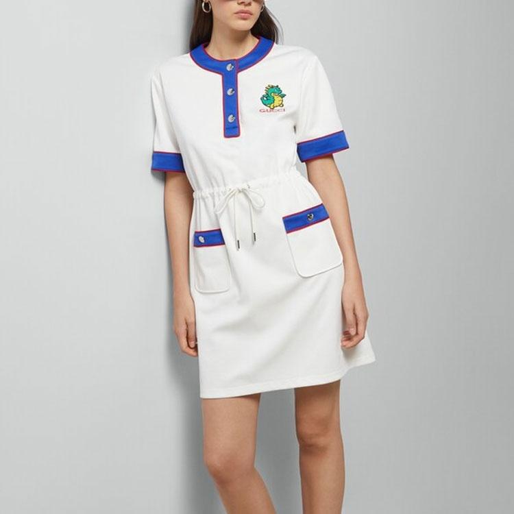 GUCCI SS24 Short Sleeved Dress Women's White 774213-XJGD8-9799