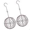 2Pcs Metal Ball Wall Hanging Wire Planters Basket Vases, for Indoor