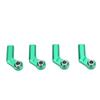 4 Set RC Link Rod End Alloy M4 Curved CW 7mm Ball Joint Head Set for 110 Model Car Green