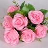 Plastic Valentine's Day Flowers 7 Heads Noble Consort Rose Natural Simulated Rose  Home Decorative