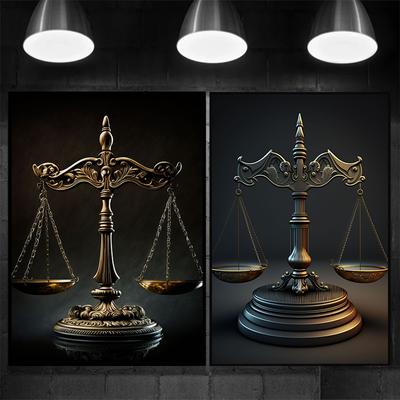 Весы правосудия художественный постер абстрактное искусство адвоката холст картины настенные художественные принты картина для комнаты домашний юридический офисный декор