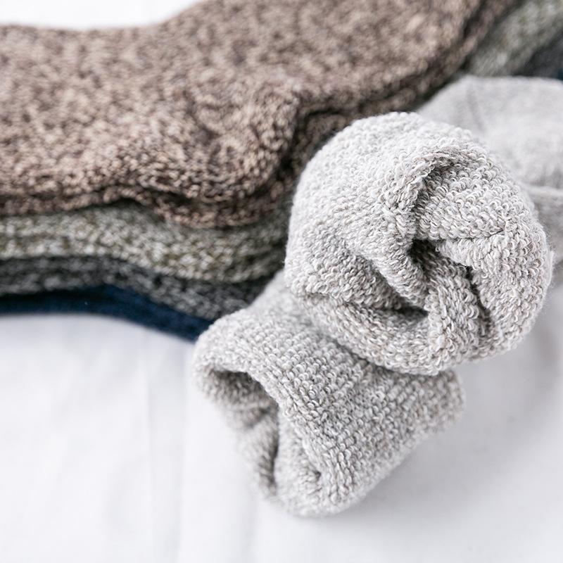 5 пар мужских зимних носков с утолщенными петлями однотонного цвета и из параллельной кроличьей шерсти, носки до середины икры