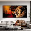 Abstract Lion With Jesus Canvas Painting Nordic Animal Posters And Prints Wall Art Picture For Living Room Home Decoration