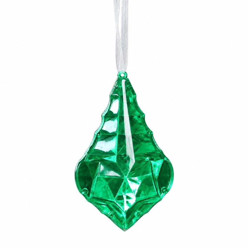 Faceted Christmas Tree Ornament Plastic Diamond Hanging Pendant Window Hanging Decor