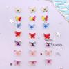 50PCS Resin Glitter Mini Colorful Ice Crystal Printed Butterfly Nail Art Flat Back Rhinestones Scrapbooks DIY Crafts Accessories