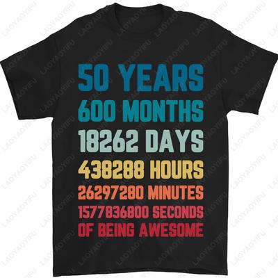 Винтажная Оригинальная Мужская Футболка на 50-летие 1975 г. 50 Лет Наследия Хлопок Ретро Подарок Круглый Вырез Мужской Унисекс Взрослый Стиль Топы