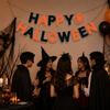 Reusable Halloween Paper Pull Flag Party Decor Pull Flag  Ghost House Atmosphere Decoration