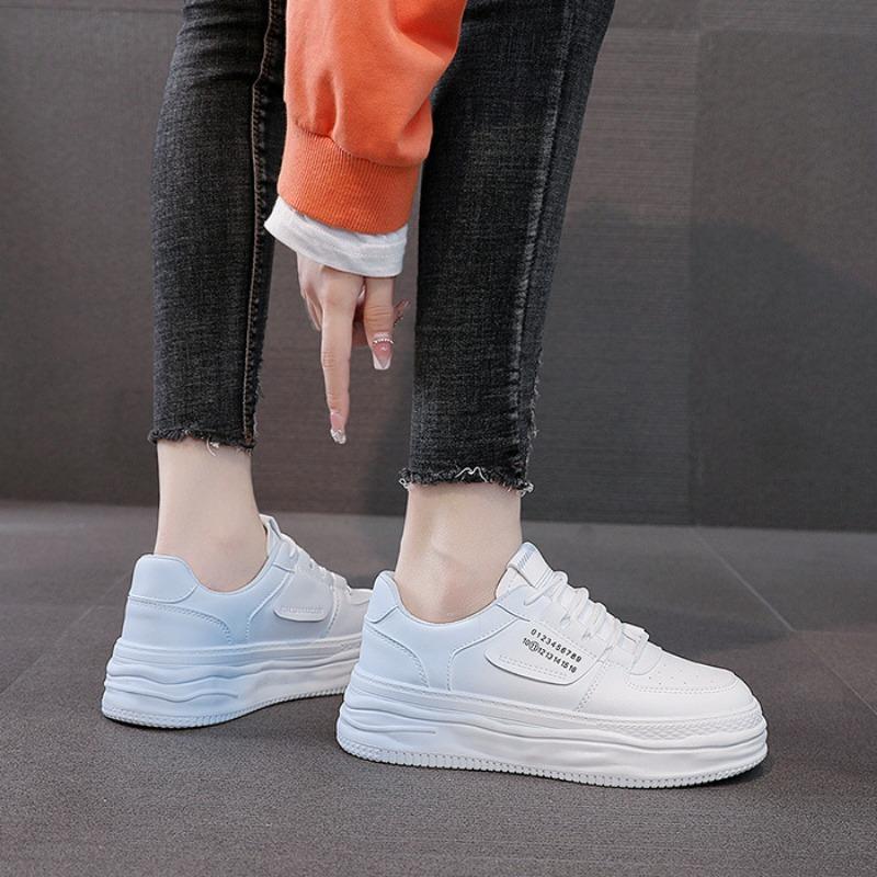 Модные женские толстые кроссовки, весна, новые удобные универсальные кожаные повседневные туфли, женские белые вулканизированные туфли, горячая распродажа, Mujer