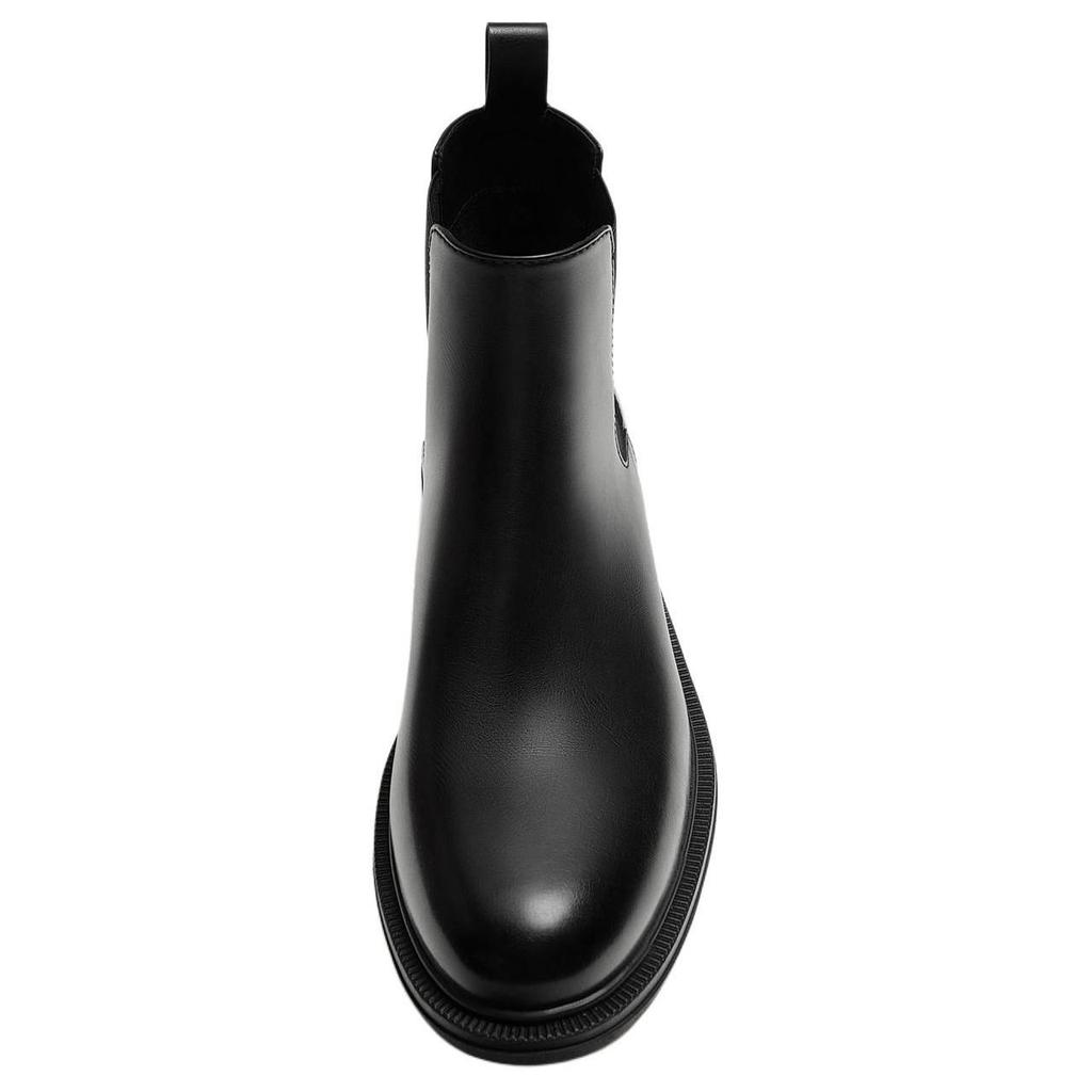 Zara Comfortable Minimalist Round-Toe Short Chelsea Boots Men Boots Black 12000420800