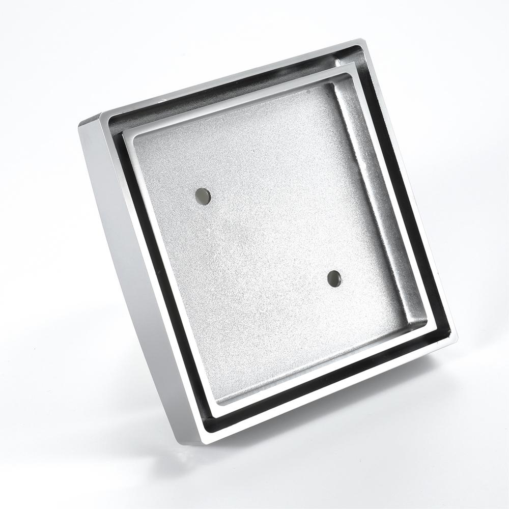 Bathroom Accessories 116*116MM Shower Floor Drain Can Insert Tiles Floor Drain Cover Brass Anti-odor Floor Drain Chrome