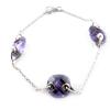 [G1269] - Amethyst 'Linda' Silver Bracelet