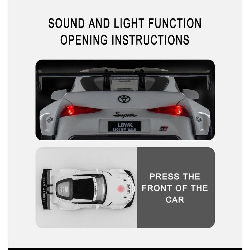 1/22 Diecast Alloy Model Car Miniature Toyota Supra Racing Metal Sportcar Metal Collected for Children Kids Gifts Hottoys Toy for Boys