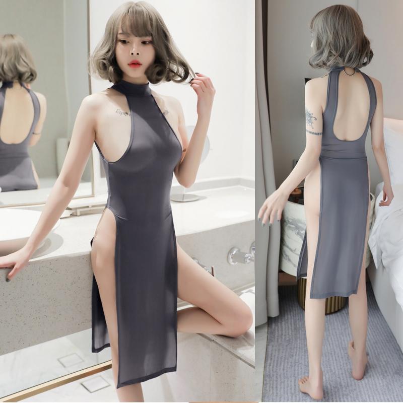Sexy Cheongsam Babydoll Dress See Trough Chemises Lingerie Hot Sexy Dress Cosplay Game Costume for Women