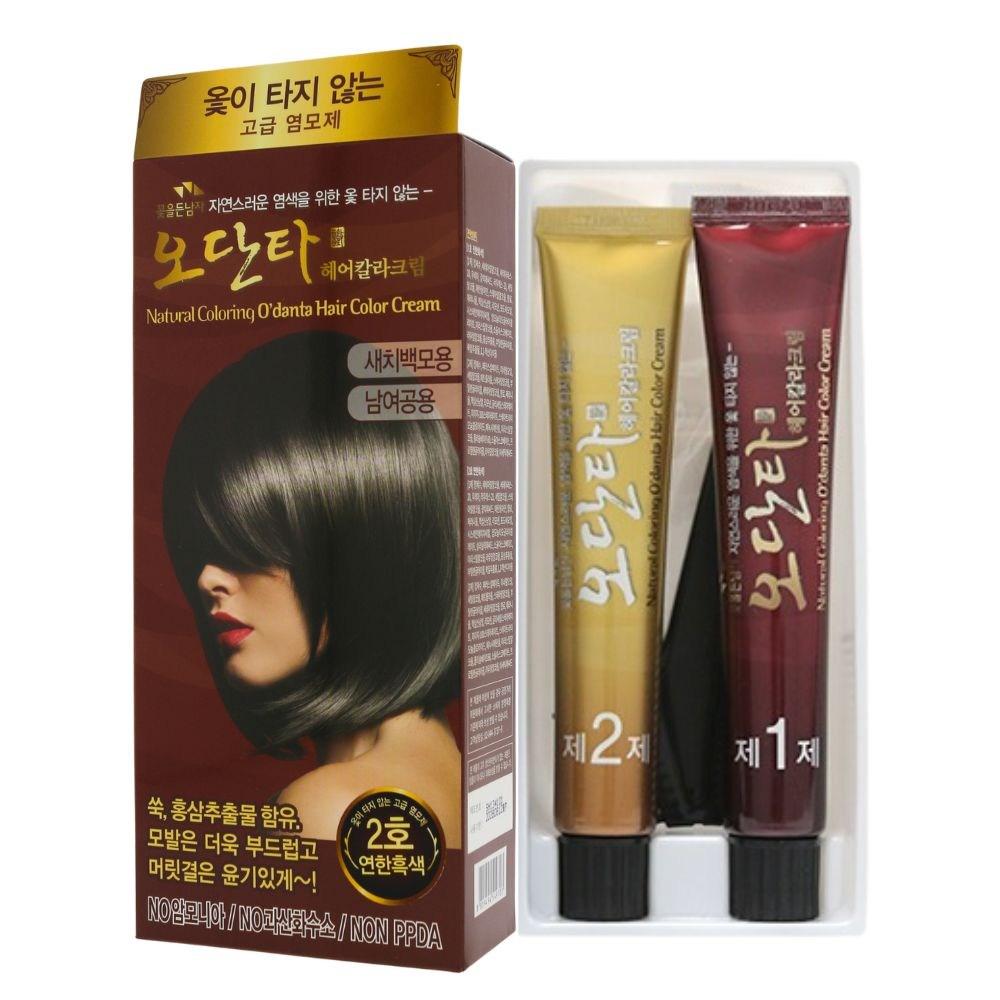 Somang Flower-Holding Man Odanta Allergy-Free Hair Color Cream Dye No. 2 Light Black 1 pcs