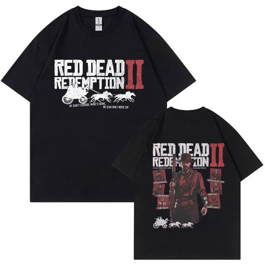 Игровой Футболка Red Dead Redemption 2 Мужская Женская Повседневная Винтажная Хлопковая С Коротким Рукавом Футболки Унисекс Модная Оверсайз Футболка
