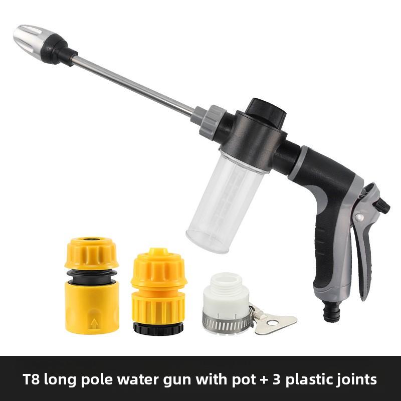 Водяной пистолет высокого давления для мойки автомобилей с длинной ручкой | Насадка для садового шланга 3/4 дюйма, подходит для ручных инструментов для уборки в автомобилях, домах и на открытом воздухе